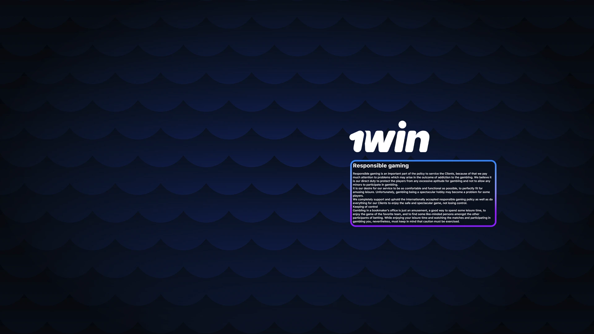 Don't forget to take a break between playing and betting on 1Win.